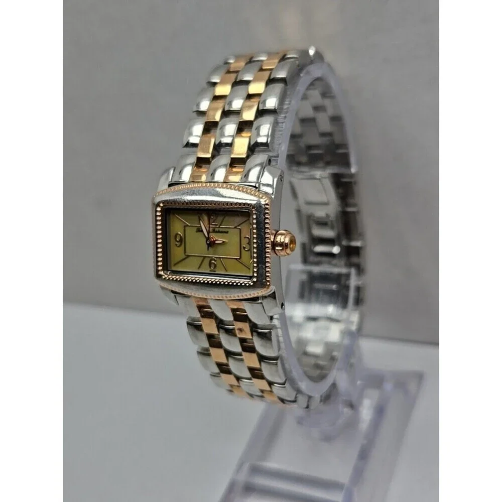 Tommy Bahama Womens Swiss MOP Tank Watch Rose Gold Silver Tone New Battery Dress